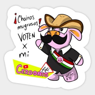 Cerdonio para presidente Sticker